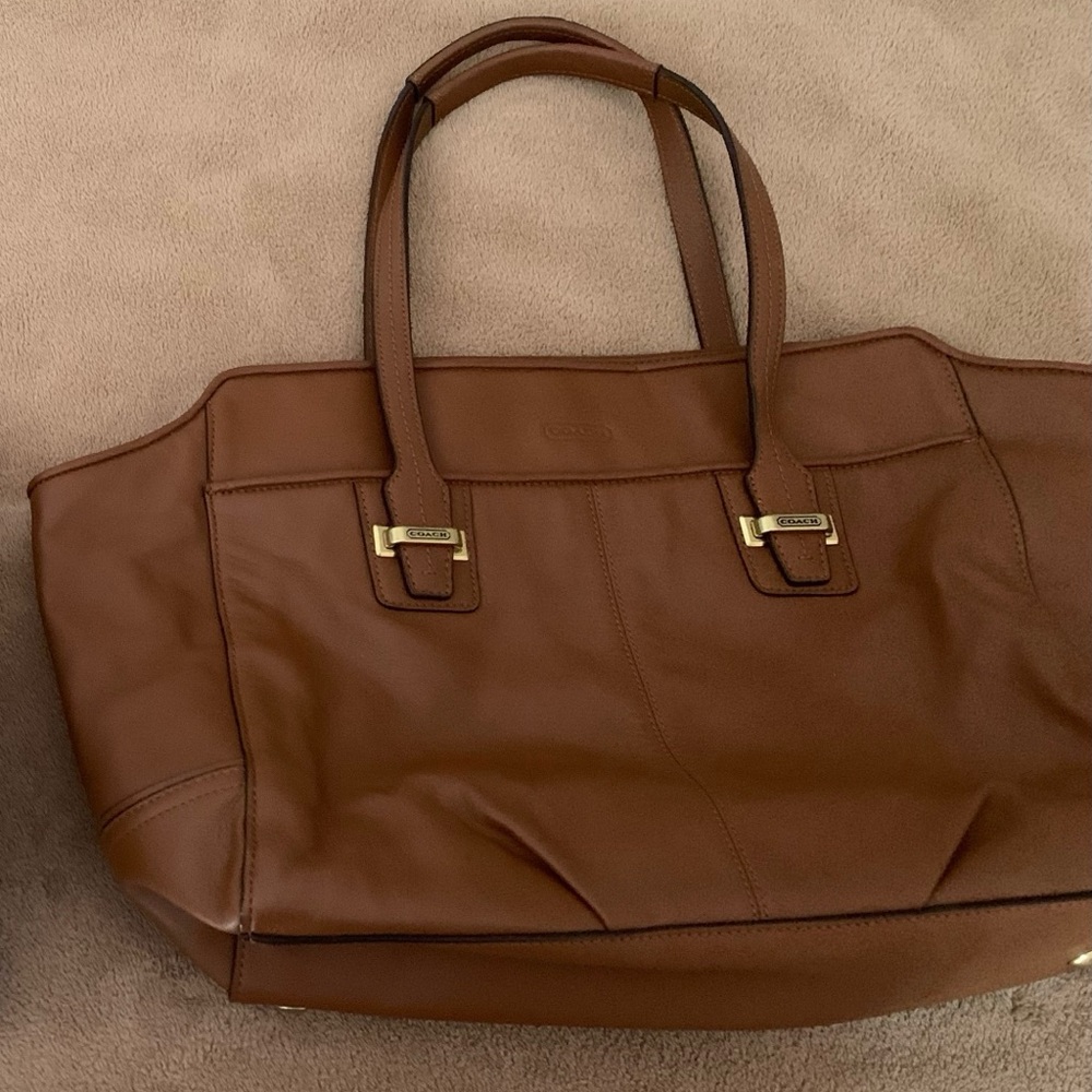 Coach Brown Leather Tote Bag